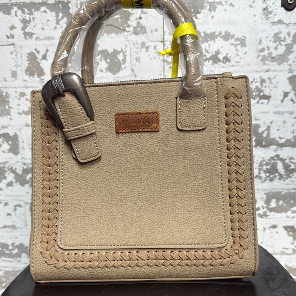 Wrangler Tan Bag with Braided Design